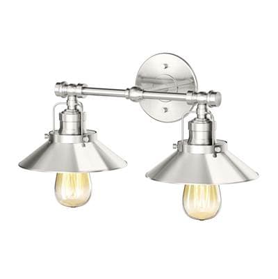 Gatco Modern Farmhouse Metal Double Sconce, Satin Nickel
