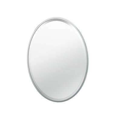 Flush Mount EZ Hanging 27.5''H Framed Oval Mirror, Chrome by Gatco