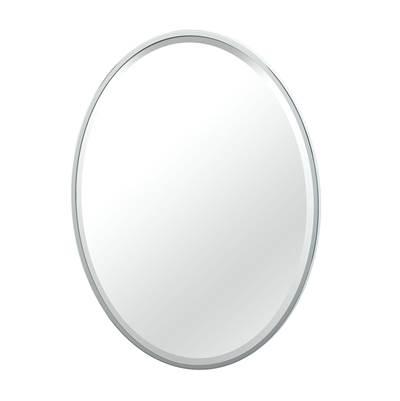 Flush Mount EZ Hanging 33''H Framed Oval Mirror, Satin Nickel by Gatco