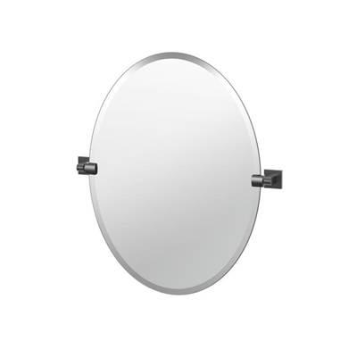 Elevate 26.5''H Frameless Oval Mirror, Matte Black