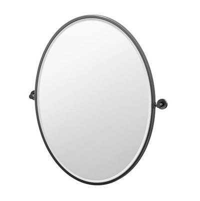 Glam 27.5''H Framed Oval Mirror, Matte Black