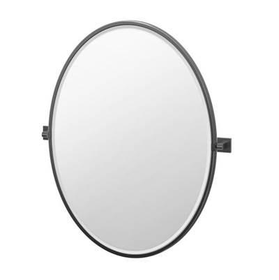 Elevate 27.5''H Framed Oval Mirror, Matte Black
