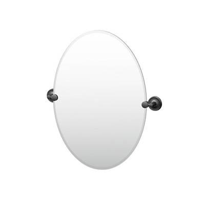 Designer II 26.5''H Frameless Oval Mirror Matte Black by Gatco