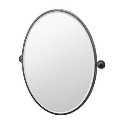Designer II 33''H Framed Oval Mirror Matte Black by Gatco