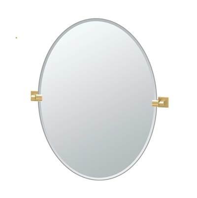Elevate 32''H Frameless Oval Mirror Brushed Brass by Gatco