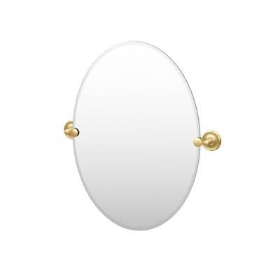 Designer II 32''H Frameless Oval Mirror Brushed Brass by Gatco