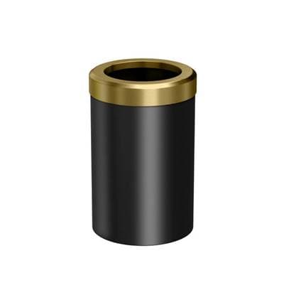 Gatco Wastebasket Round 11.875''H, Matte Black/brushed - Brass