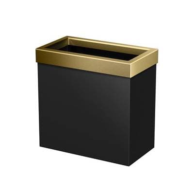 Gatco Wastebasket Rectangular 11.875''H, Matte Black/brushed - Brass by Gatco