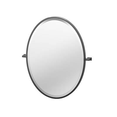Bleu 27.5''H Framed Oval Mirror, Matte Black