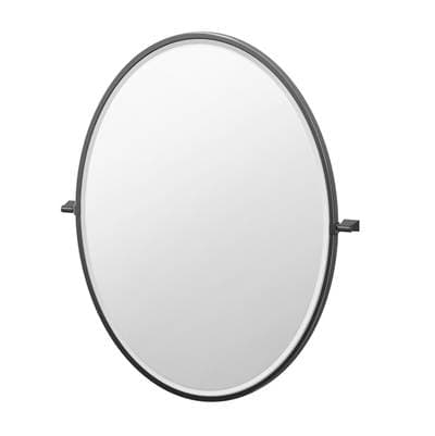 Gatco Bleu 33''H Framed Oval Mirror - Matte Black by Gatco