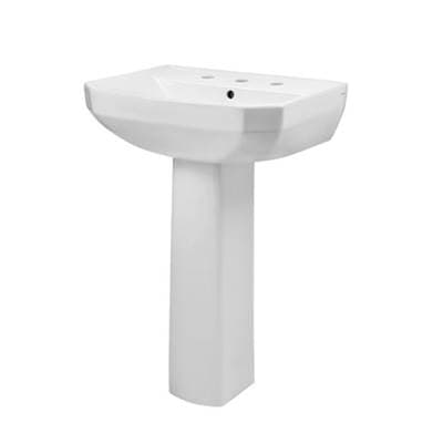 Gerber Plumbing Viper Petite 8''CC Ped Lav Combo: G0013568 Lav W/ G0029834 Ped - White
