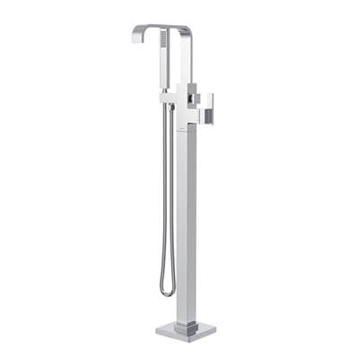 Gerber Plumbing Square Floor Mount Tub Filler Trim Kit with Rectangular Handshower 1.75gpm - Chrome