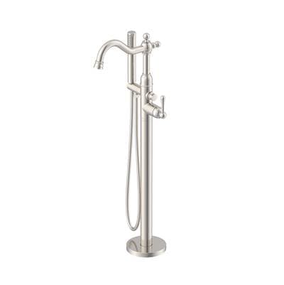 Gerber Plumbing Traditional Floor Mount Tub Filler Trim Kit with Showerstick Handshower 1.75gpm -...