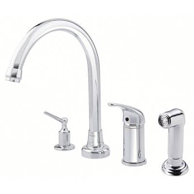Gerber Plumbing Melrose 1H High-rise Kitchen Faucet W/ Soap Dispenser & Spray 1.75gpm - Chrome
