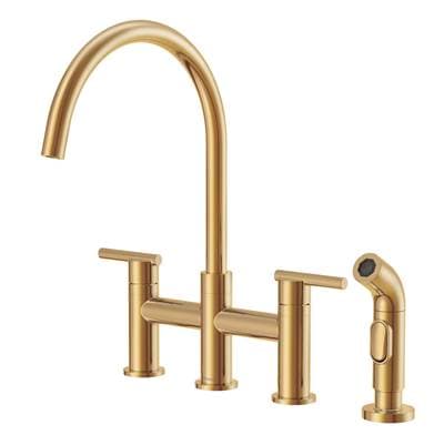 Gerber Plumbing Parma 2H Bridge Kitchen Faucet W/ Spray 1.75gpm - Brushed Bronze