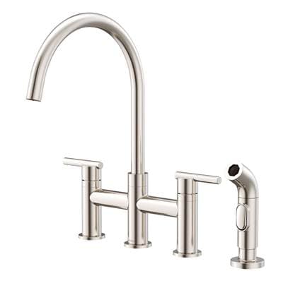 Gerber Plumbing Parma 2H Bridge Kitchen Faucet W/ Spray 1.75gpm - Stainless Steel
