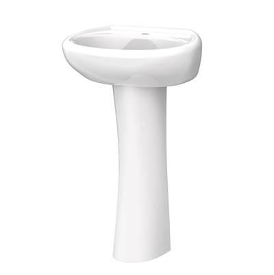 Maxwell Petite Single Hole Ped Lav Combo: G0012501 Lav w/ G0029842 Ped White by Gerber Plumbing