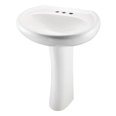 Maxwell Standard 4''CC Ped Lav Combo: G0012514 Lav w/ G0029842 Ped White by Gerber Plumbing