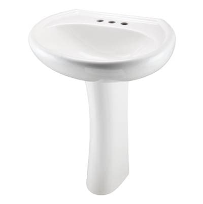 Gerber Plumbing Maxwell Standard 4''CC Ped Lav Combo: G0012514 Lav W/ G0029842 Ped - White