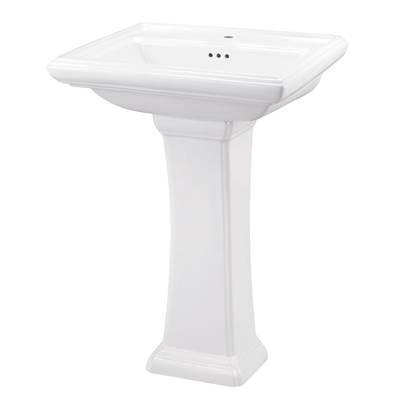 Logan Square Standard Single Hole Ped Lav Combo: G0012582 Lav w/ G0029847 Ped White