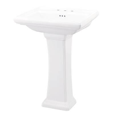 Logan Square Standard 8''CC Ped Lav Combo: G0012589 Lav w/ G0029847 Ped White by Gerber Plumbing