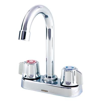 Gerber Plumbing Gerber Classics 2H Bar Faucet W/ Metal Fluted Handles 1.75gpm - Chrome