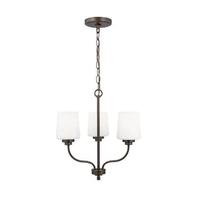 Generation Lighting Windom Three Light Chandelier Bronze Bulbs Included