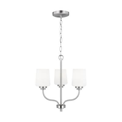 Generation Lighting Windom Three Light Chandelier Brushed Nickel Bulbs Included