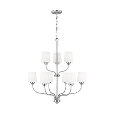 Generation Lighting Windom Nine Light Chandelier Brushed Nickel Bulbs Inc