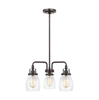 Generation Lighting Belton Three Light Chandelier in Bronze Bulbs Included by Generation Lighting
