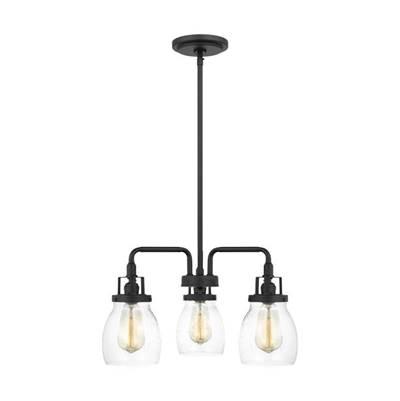 Belton Three Light Chandelier in Midnight Black Bulbs Included by Generation Lighting