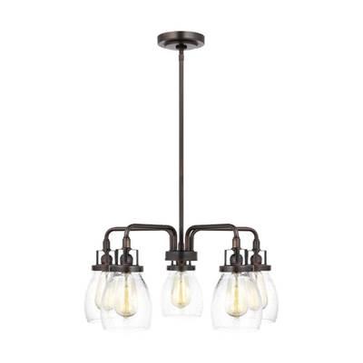 Belton Five Light Chandelier in Bronze Bulbs Included