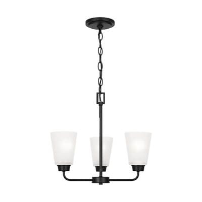 Generation Lighting Kerrville Three Light Chandelier Midnight Black Bulbs Inc
