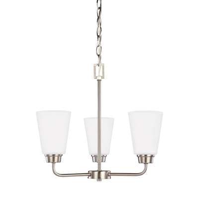 Generation Lighting Kerrville Three Light Chandelier Brushed Nickel Bulbs Inc