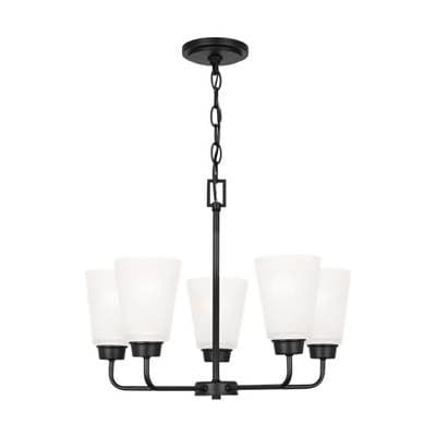 Generation Lighting Kerrville Five Light Chandelier Midnight Black Bulbs Inc