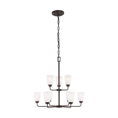 Generation Lighting Kerrville Nine Light Chandelier Bronze Bulbs Inc