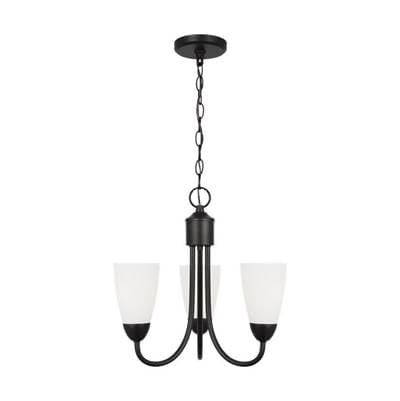 Generation Lighting Seville Three Light Chandelier Midnight Black Bulbs Inc