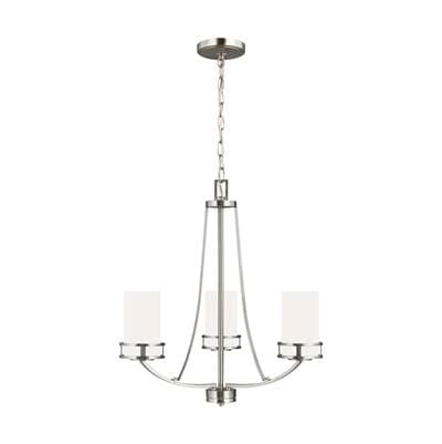 Generation Lighting Robie Three Light Chandelier Brushed Nickel Bulbs Included