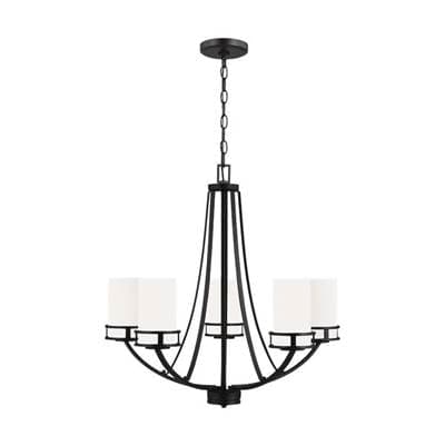 Generation Lighting Robie Five Light Chandelier Midnight Black Bulbs Included