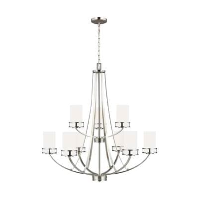 Generation Lighting Robie Nine Light Chandelier Brushed Nickel Bulbs Included