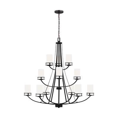 Generation Lighting Robie Twelve Light Chandelier Midnight Black Bulbs Included
