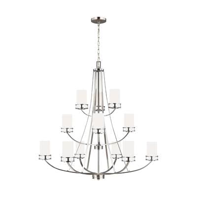 Generation Lighting Robie Twelve Light Chandelier Brushed Nickel Bulbs Included