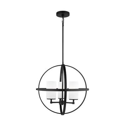 Generation Lighting Alturas Three Light Chandelier Midnight Black Bulbs Inc by Generation Lighting