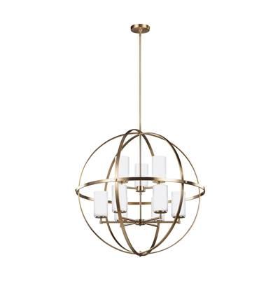 Alturas Nine Light Chandelier Satin Brass