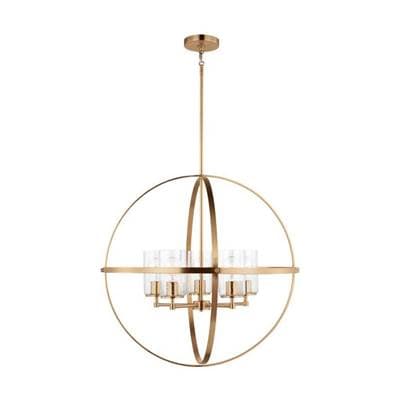 Generation Lighting Alturas Five Light Chandelier Satin Brass Bulbs Inc by Generation Lighting