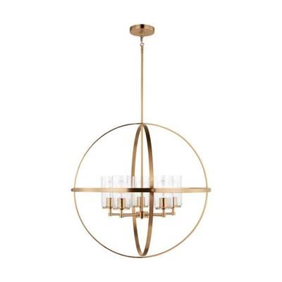 Alturas Five Light Chandelier Satin Brass Bulbs Inc