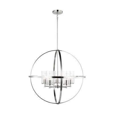 Alturas Five Light Chandelier Brushed Nickel Bulbs Inc by Generation Lighting