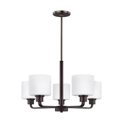Generation Lighting Canfield Five Light Chandelier in Bronze Bulbs Included