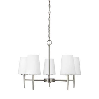 Generation Lighting Driscoll Five Light Chandelier Brushed Nickel Bulbs Included by Generation Lighting