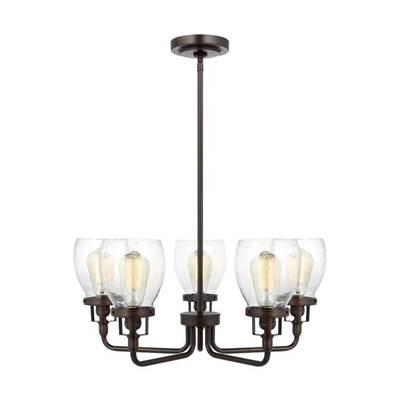 Belton Five Light Uplight Chandelier in Bronze Bulbs Included